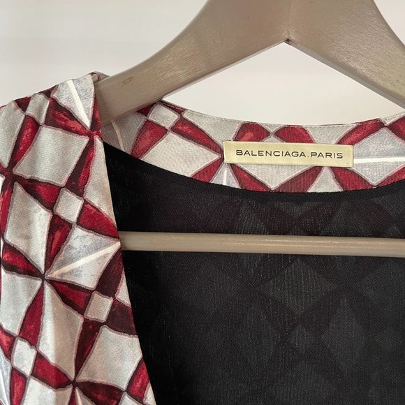 Balenciaga Knee-Length Wrap Print Dress - Picture 4 of 7